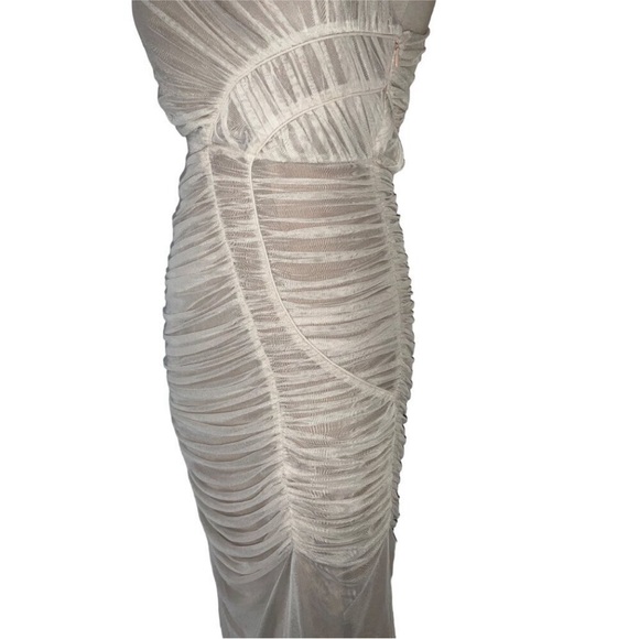 RARE SIMKHAI Seraiah Gathered Midi Dress in Thorn Midi Dress - Picture 9 of 15